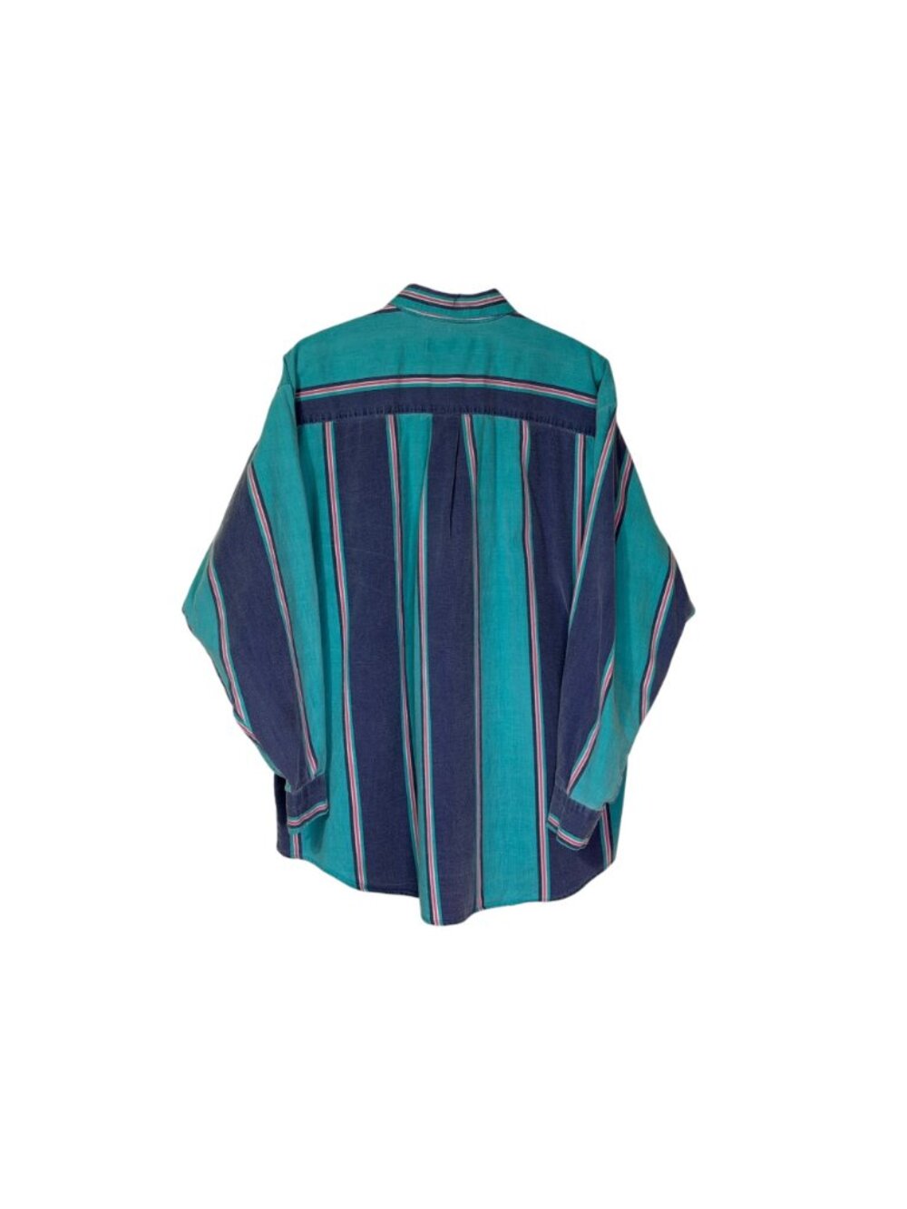 Vintage 90s Santana Striped Long Sleeve Button-Up Shirt - Men's Size XL - Picture 2 of 7